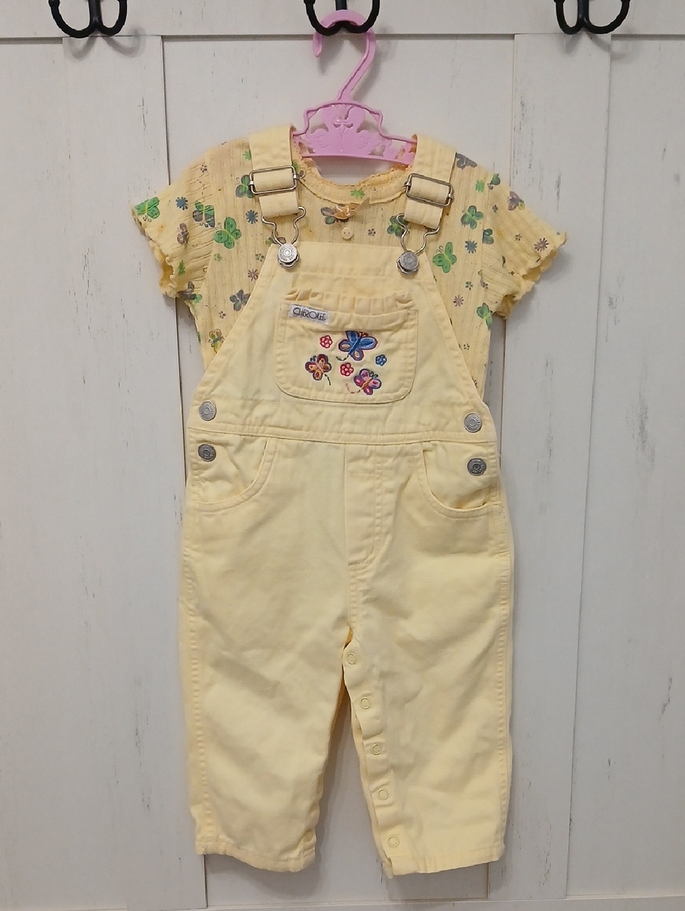 🦋Cherokee Overalls with Butterfly Embroidery Vintage 90s Zellers